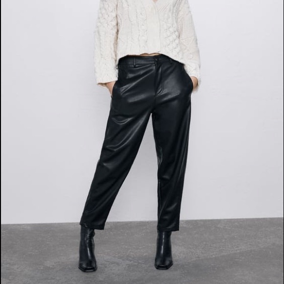 Zara Pants - ZARA Faux Leather Trousers